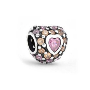 Pandora Silver Hearts With Pink CZ Charm
