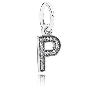 Pandora Silver Letter Initial P Dangle Charm