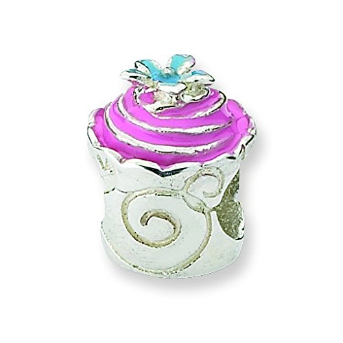 Pandora Silver Pink Enameled Cupcake Charm