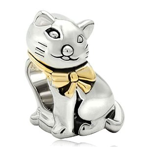 Pandora Silver Plated Fat Cat Charm