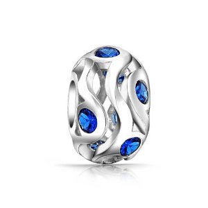 Pandora Silver With Blue CZ Stones Charm