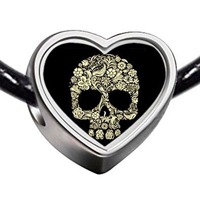 Pandora Smiley Halloween Skeleton Human Heart Photo Charm