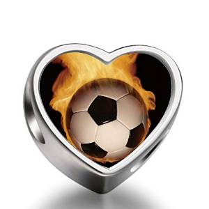 Pandora Soccer Ball With Fire Photo Charm