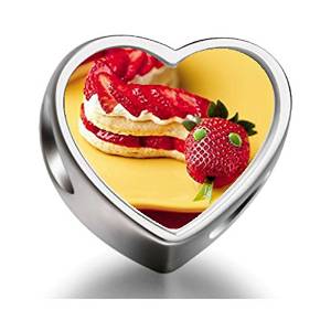 Pandora Strawberry Snake Shortcake Photo Heart Charm