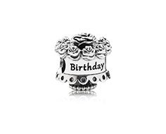 Pandora Style Happy Birthday Cake Charm