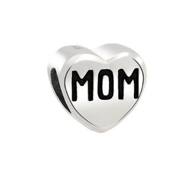 Pandora Stylish Heart MOM Words Charm