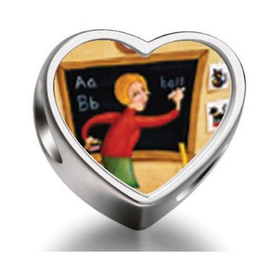 Pandora Teacher Using Blackboard Heart Photo Charm