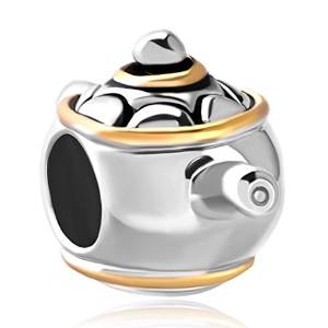 Pandora Teapot And A Starter With Puffy Heart Lobster Claw Charm