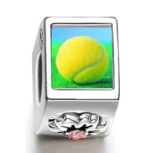 Pandora Tennis Ball Amethyst Crystals Charm