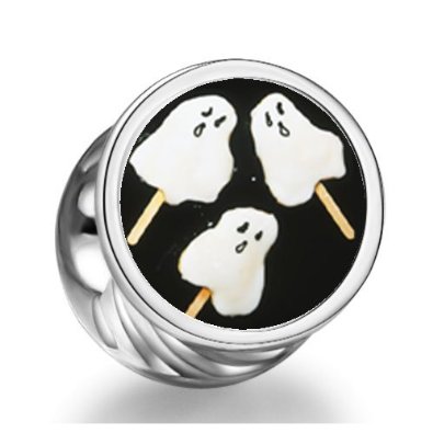 Pandora Three Halloween Ghost Iced Biscuit Stick Cylindrical Photo Charm
