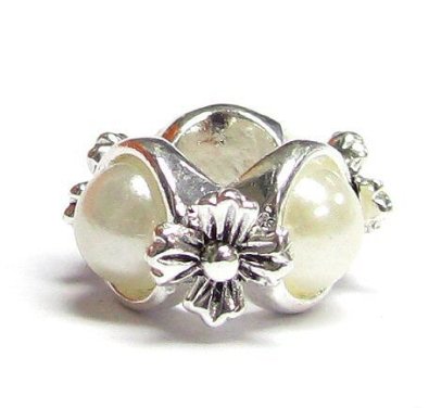 Pandora Three Pearls With Flowers Charm