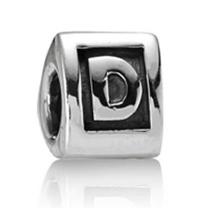 Pandora Triangle Shape Alphabet Letter D Silver Charm