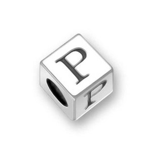 Pandora Triangle Shape Alphabet Letter P Silver Charm