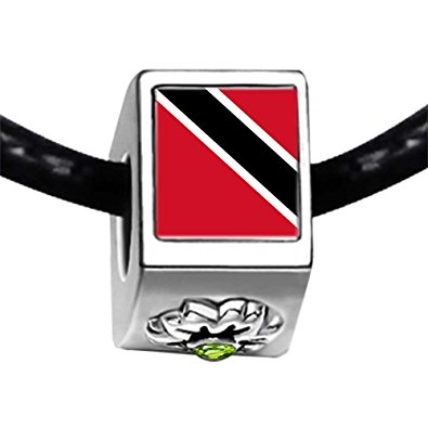 Pandora Trinidad And Tobago Flag August Birthstone Photo Flower Charm