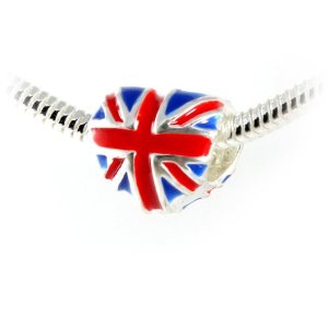 Pandora UK British Flag on Heart Charm