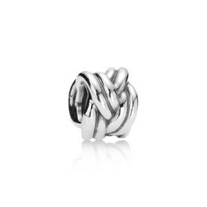 Pandora Waves Knot With White Crystal Round Shape Clip Lock Gold Plated Charm