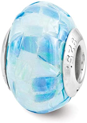 Pandora White Blue Mosaic Opal Charm