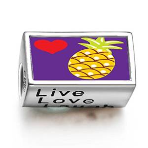 Pandora Words Live Love Laugh Heart Pineapple Photo Charm
