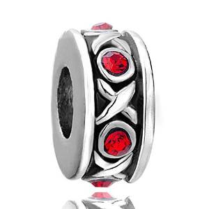 Pandora XO Sign Red White Crystals Charm