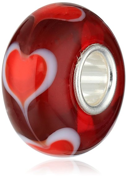 Red Heart Pandora Glass Charm