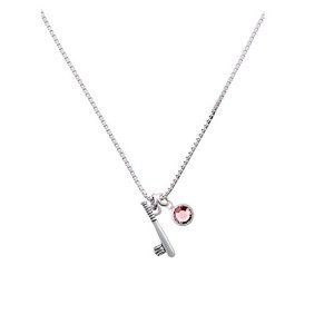 Rose Baseball And Bat Pendant Charm With Chain