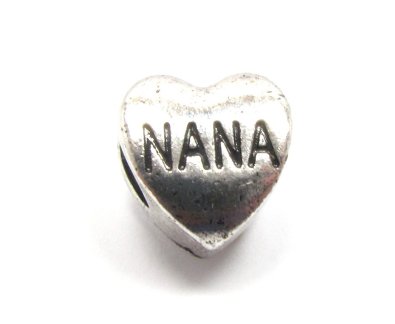 Silver Plated Pandora Nana Heart Charm