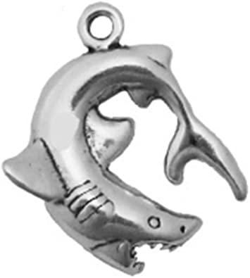 Sterling Silver Attacking Shark Charm