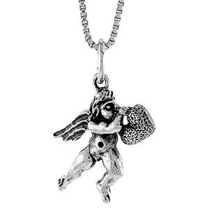 Sterling Silver Oxidized Cupid Charm