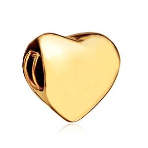 Valentines Day Golden Heart Pandora Bead