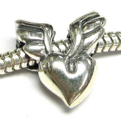 Wing Heart With Lock Love You Charm