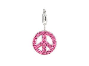 World Peace Pink Dangle Bead