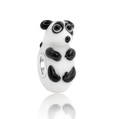 Pandora 3D Panda Bear Lampwork Glass Charm