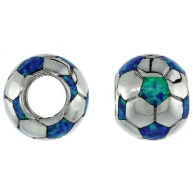 Pandora Blue Synthetic Opal Inlay Soccer Ball Charm