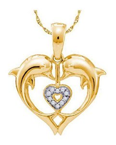 Pandora Dolphin 10K Yellow Gold With Diamond Charm