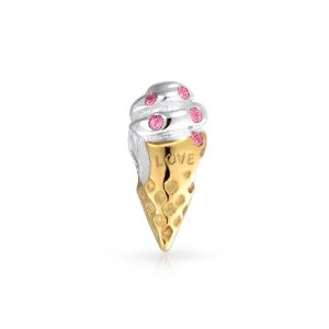 Pandora Ice Cream Cone Gold Vermeil Silver Charm