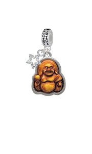 Pandora Laughing Buddha With Amethyst Crystals Hanger Charm