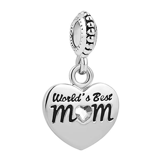 Pandora Mom With Red Crystal Heart Charm