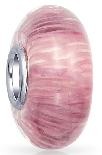 Pandora Pink Stripe Murano Glass Charm