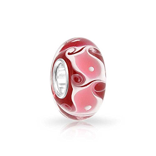 Pandora Red Pink Murano Glass Charm