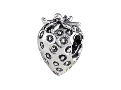 Pandora Strawberry Antiqued Silver Spacer Charm